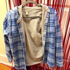 L.L. Bean blue and gray flannel jacket